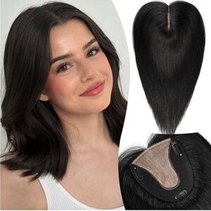 Human Hair Topper black
